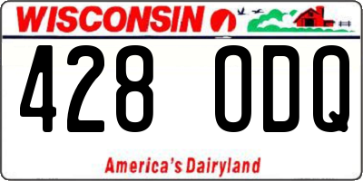 WI license plate 428ODQ