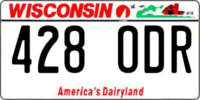 WI license plate 428ODR