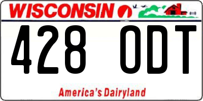 WI license plate 428ODT