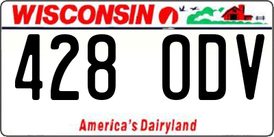 WI license plate 428ODV