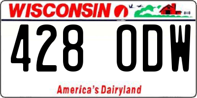 WI license plate 428ODW