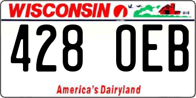 WI license plate 428OEB
