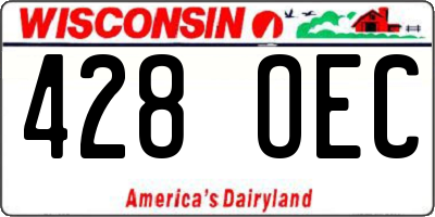 WI license plate 428OEC