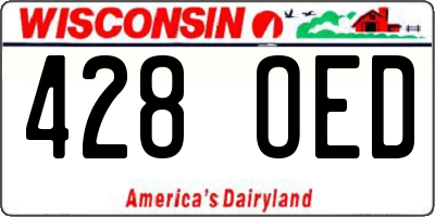 WI license plate 428OED