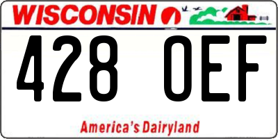 WI license plate 428OEF
