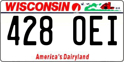 WI license plate 428OEI