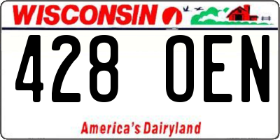 WI license plate 428OEN