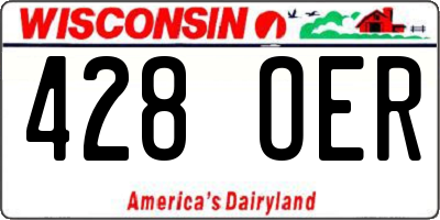 WI license plate 428OER