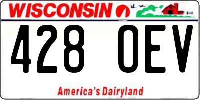 WI license plate 428OEV