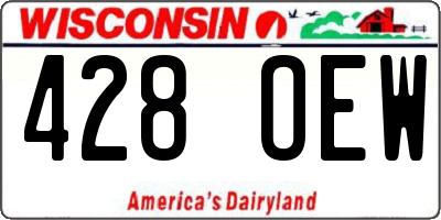 WI license plate 428OEW