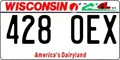 WI license plate 428OEX