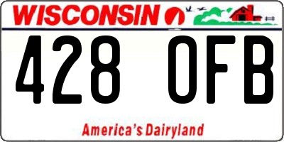WI license plate 428OFB