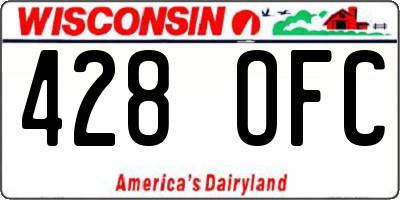 WI license plate 428OFC