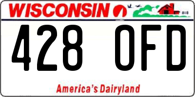 WI license plate 428OFD