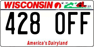 WI license plate 428OFF