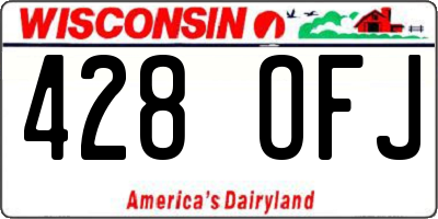 WI license plate 428OFJ