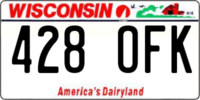 WI license plate 428OFK