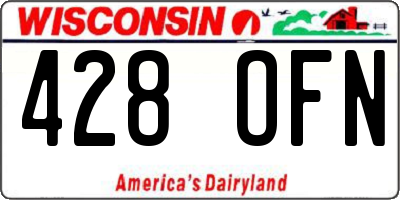 WI license plate 428OFN
