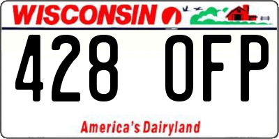 WI license plate 428OFP