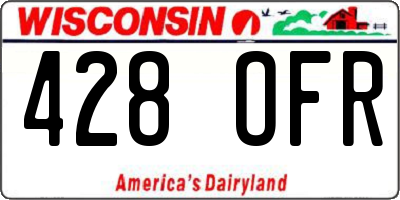 WI license plate 428OFR