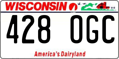 WI license plate 428OGC