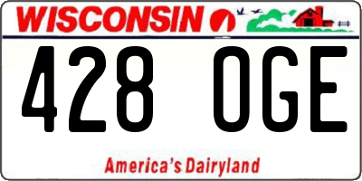 WI license plate 428OGE