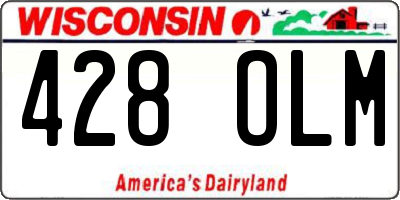 WI license plate 428OLM