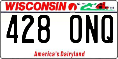 WI license plate 428ONQ