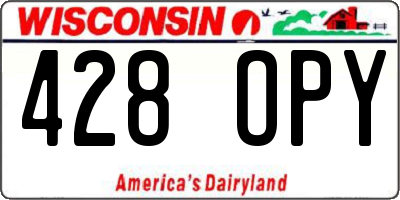 WI license plate 428OPY