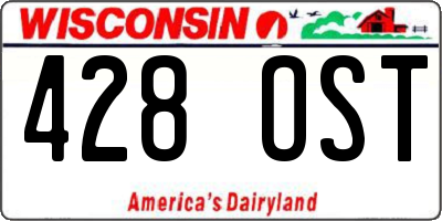 WI license plate 428OST