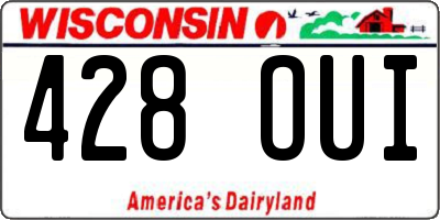 WI license plate 428OUI