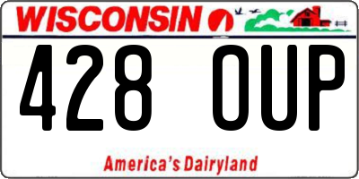 WI license plate 428OUP