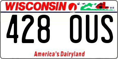 WI license plate 428OUS