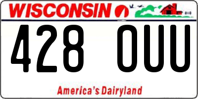 WI license plate 428OUU