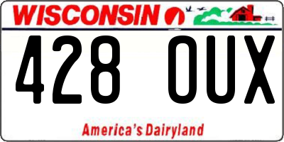 WI license plate 428OUX