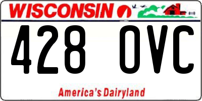 WI license plate 428OVC