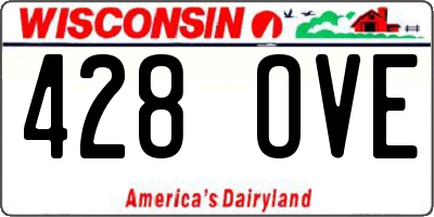 WI license plate 428OVE