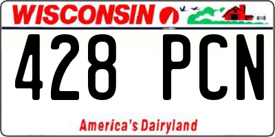 WI license plate 428PCN