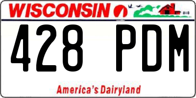 WI license plate 428PDM