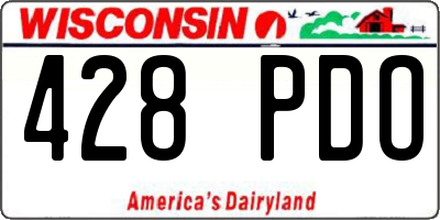 WI license plate 428PDO