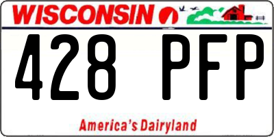 WI license plate 428PFP
