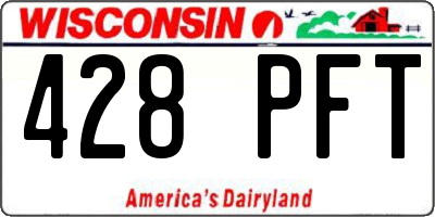 WI license plate 428PFT