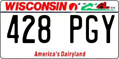WI license plate 428PGY