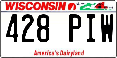 WI license plate 428PIW