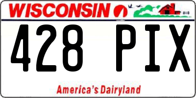 WI license plate 428PIX