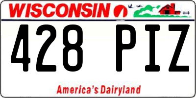 WI license plate 428PIZ
