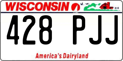 WI license plate 428PJJ