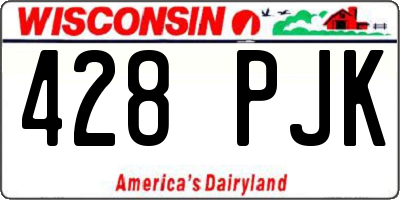 WI license plate 428PJK