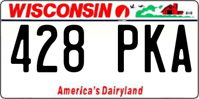 WI license plate 428PKA