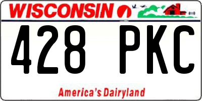 WI license plate 428PKC